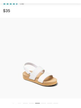 Reef Kids White Double-Strap Sandals with Tan Footbed